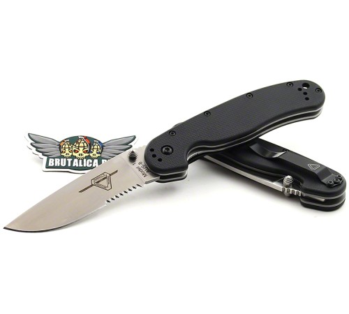 Ontario RAT-1 ON8849SS serrated/black handle