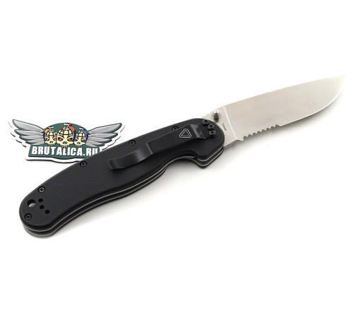 Ontario RAT-1 ON8849SS serrated/black handle